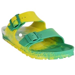 NWB Birkenstock arizona eva straps slide on sandals multicolor jade yellow